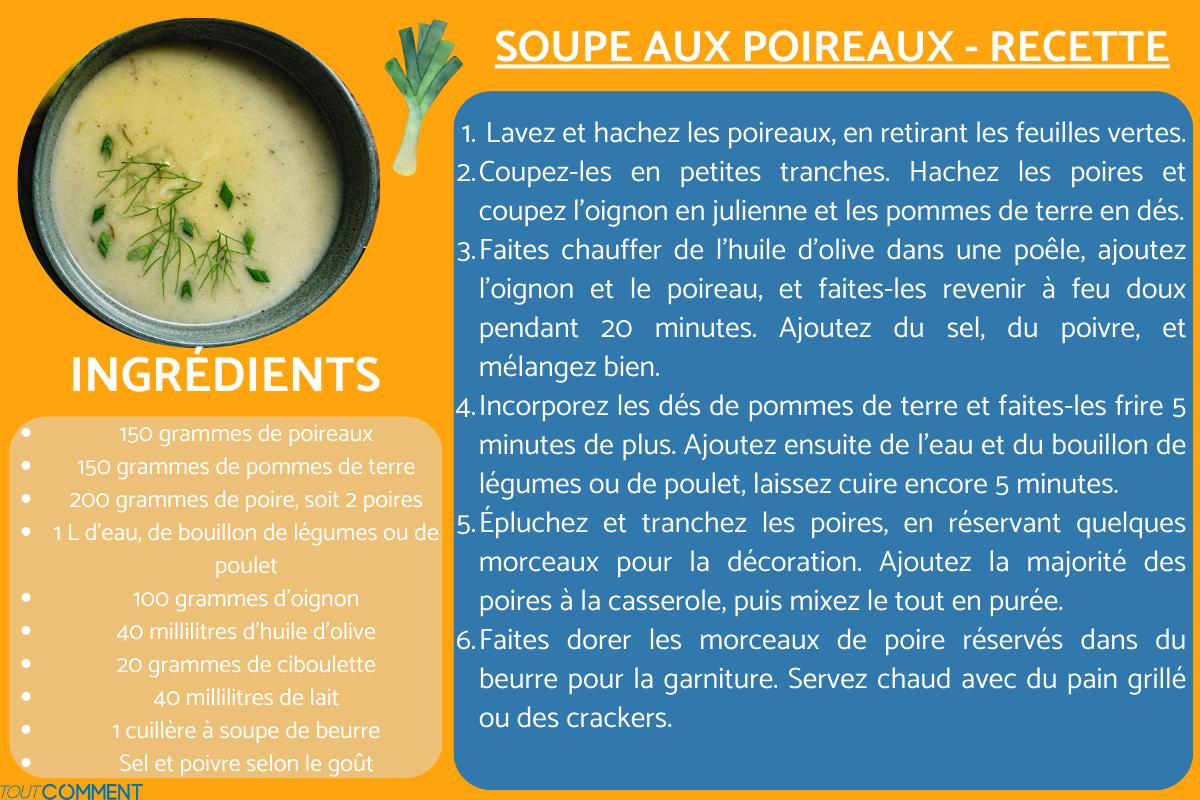 Soupe aux poireaux - Recette - Crème de poireau facile