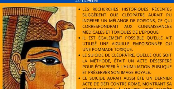 Comment est morte Cléopâtre