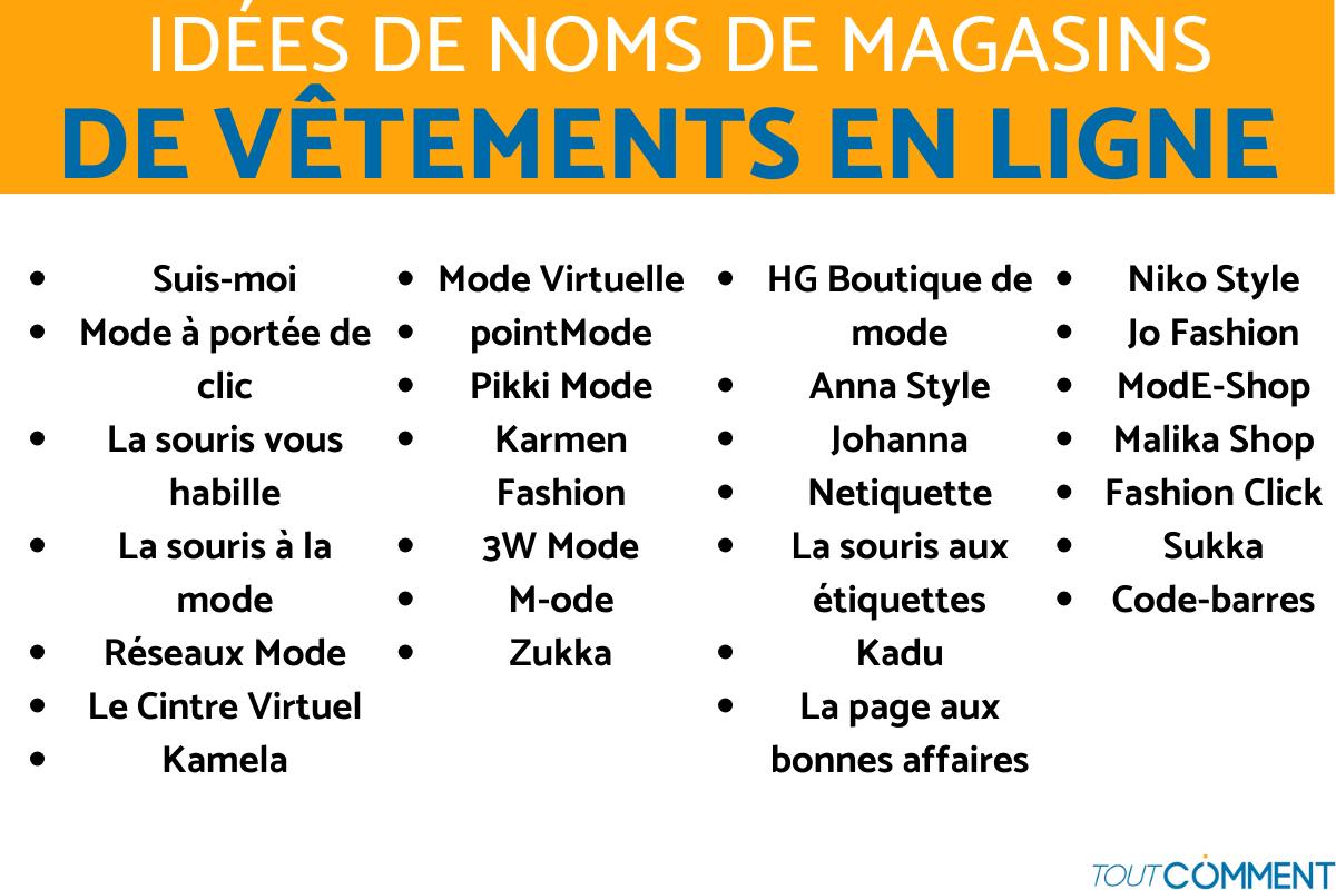 +200 IDEES de NOMS de MAGASIN de VETEMENTS
