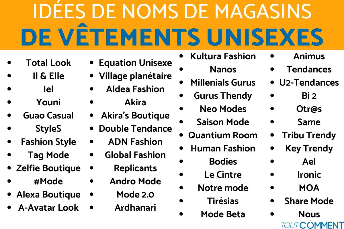 +200 IDEES de NOMS de MAGASIN de VETEMENTS