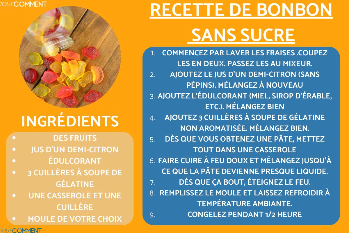Recette de bonbon SANS SUCRE faits maison En 8 étapes simples — free download