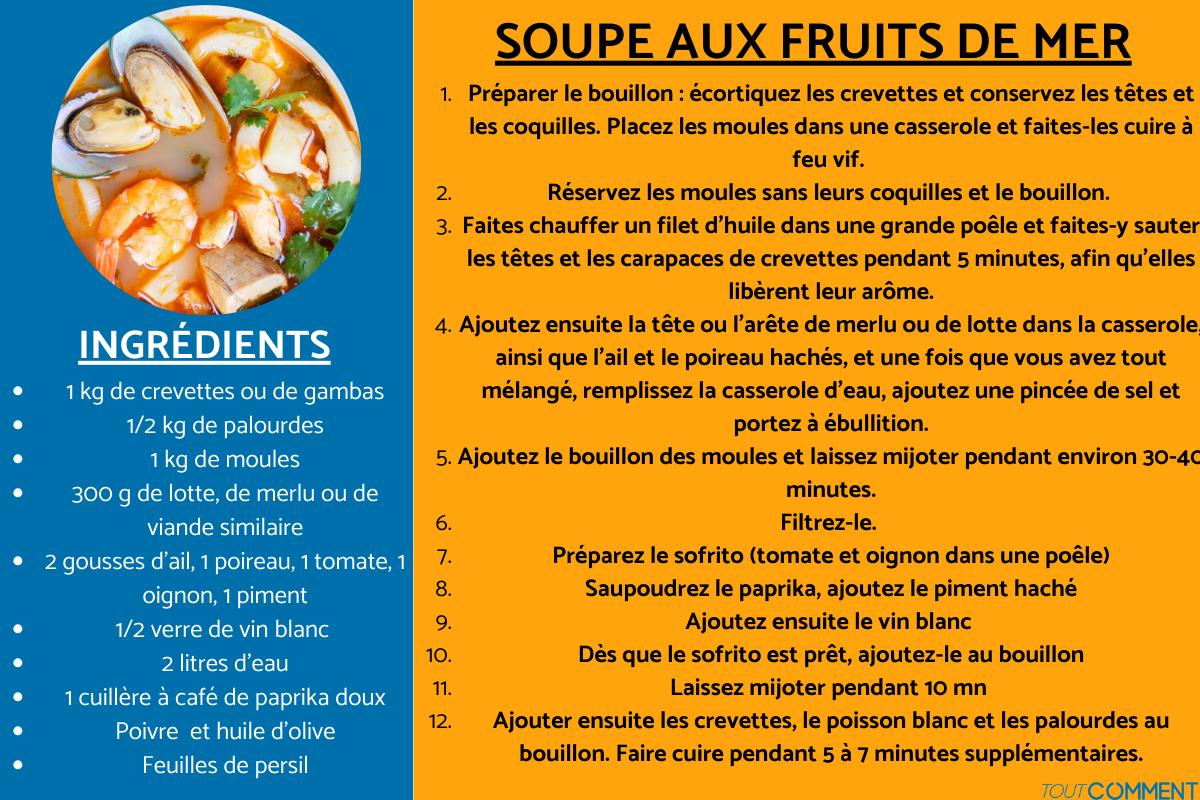 Soupe aux fruits de mer : une recette délicieuse pour Noël