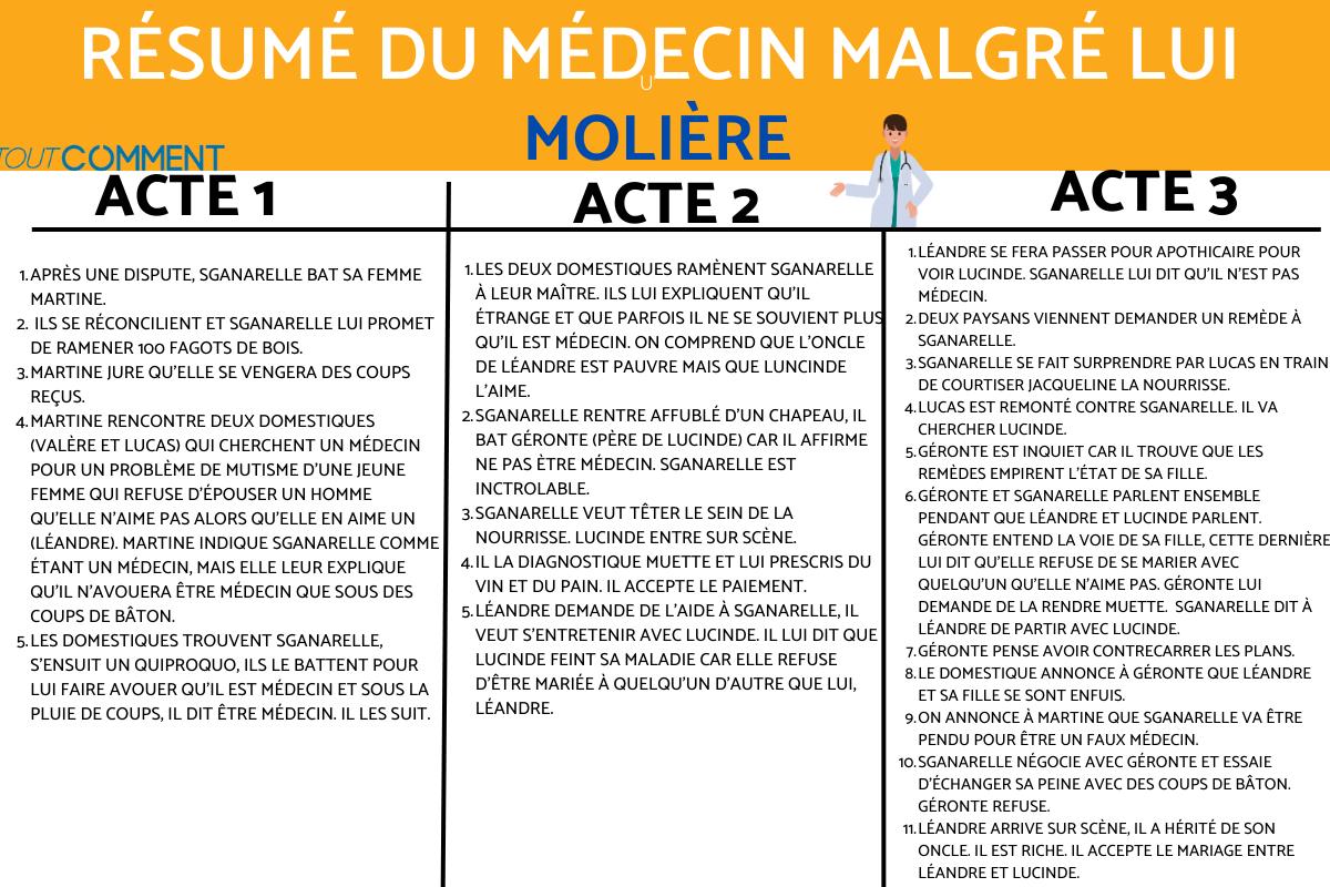 Résumé scène par scène du médecin malgré lui - Molière