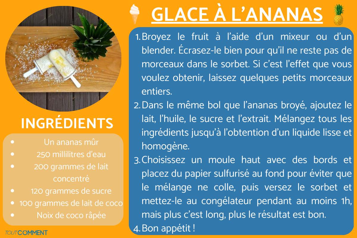 Glace à l'ananas