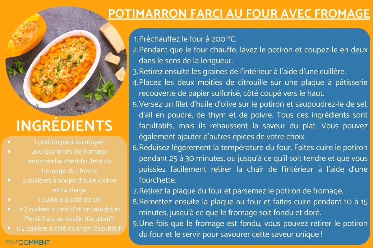 Potimarron farci au four avec fromage