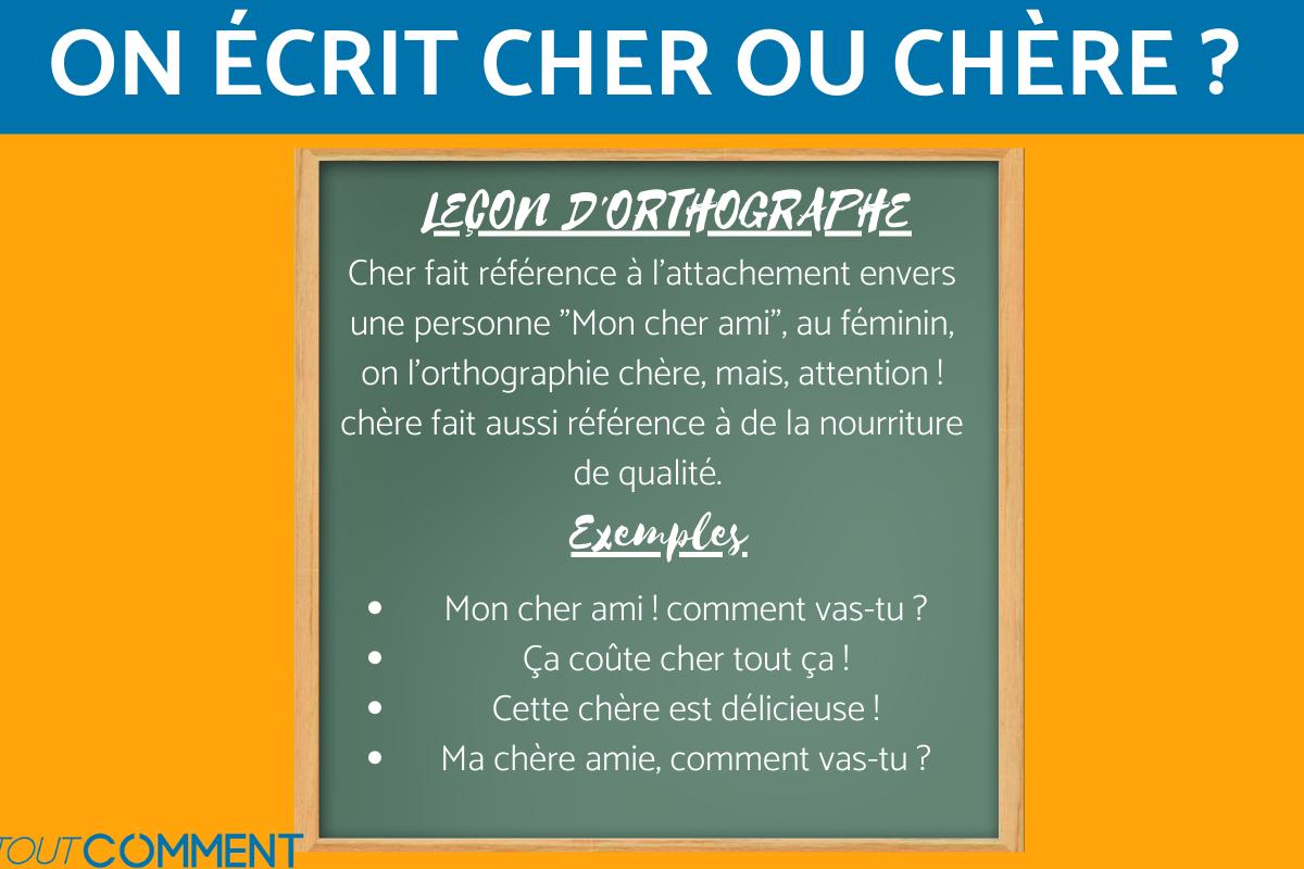 On écrit cher ou chère