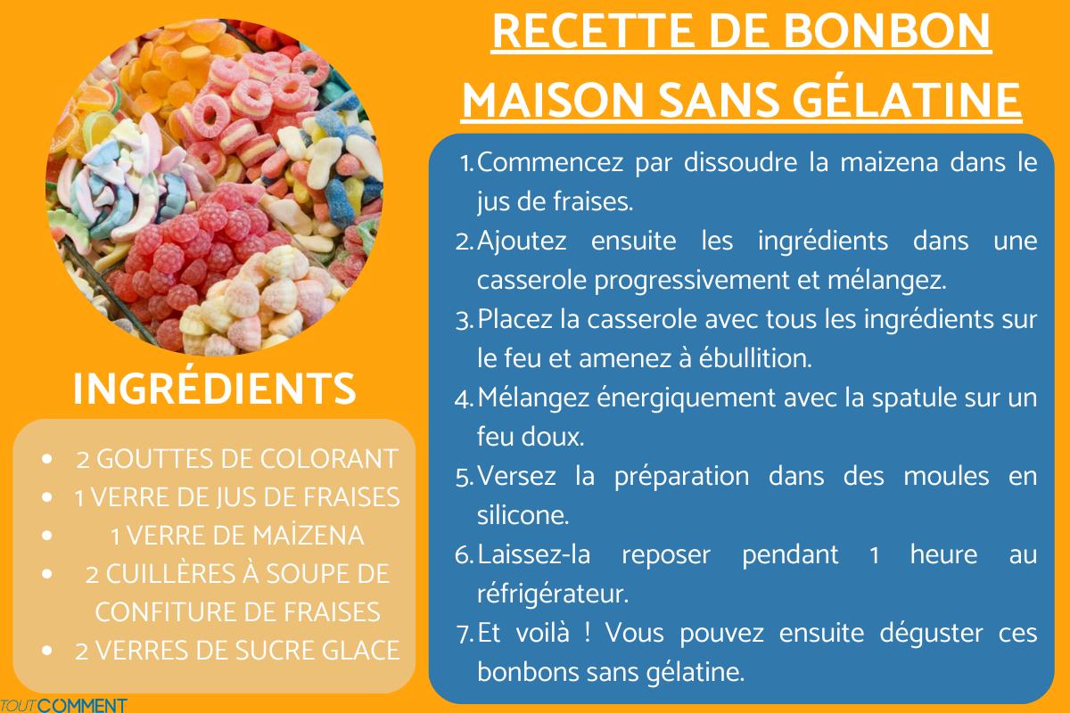 Recette de bonbon maison sans gélatine