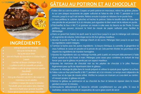 Gâteau au potiron et au chocolat