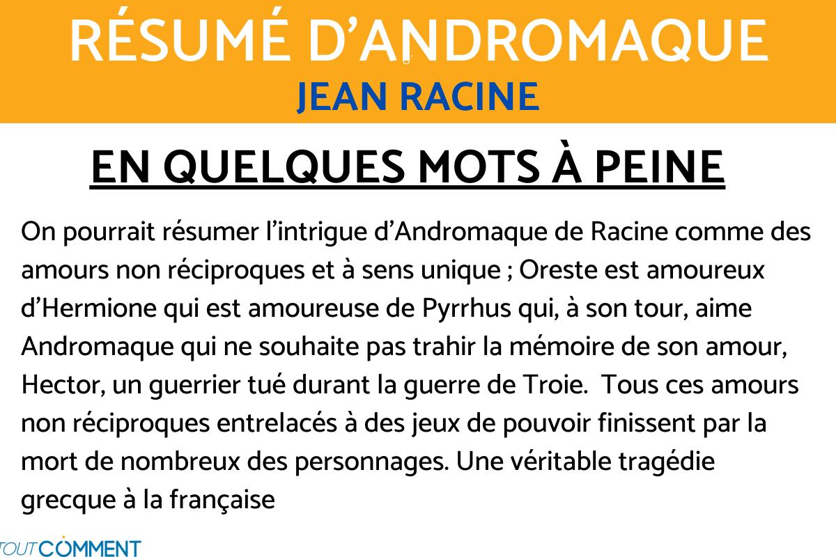 Résumé scène par scène Andromaque - Racine