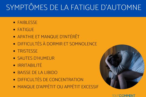 Asthénie ou fatigue d'automne : causes et solutions - Symptômes de la fatigue d'automne