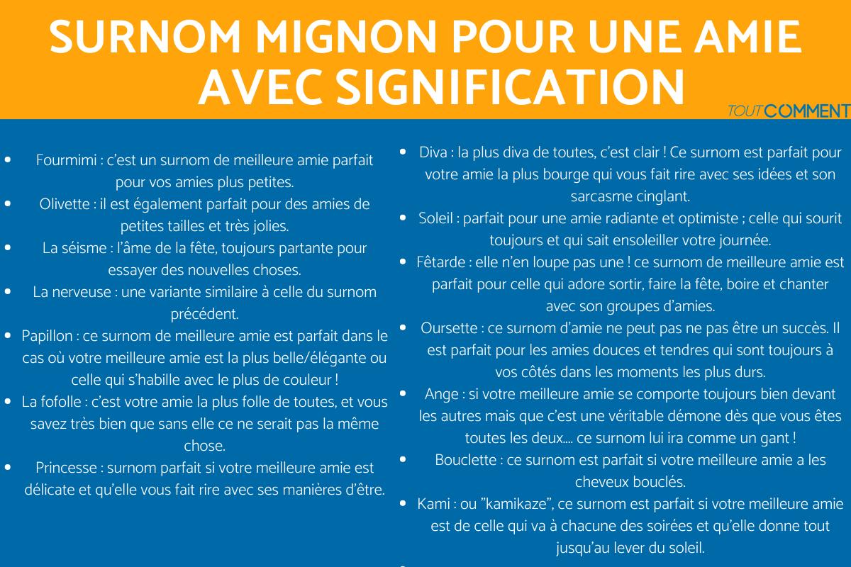 + de 100 SURNOMS pour AMIE avec SIGNIFICATION ORIGINAUX, SPÉCIAUX et pour SNAP