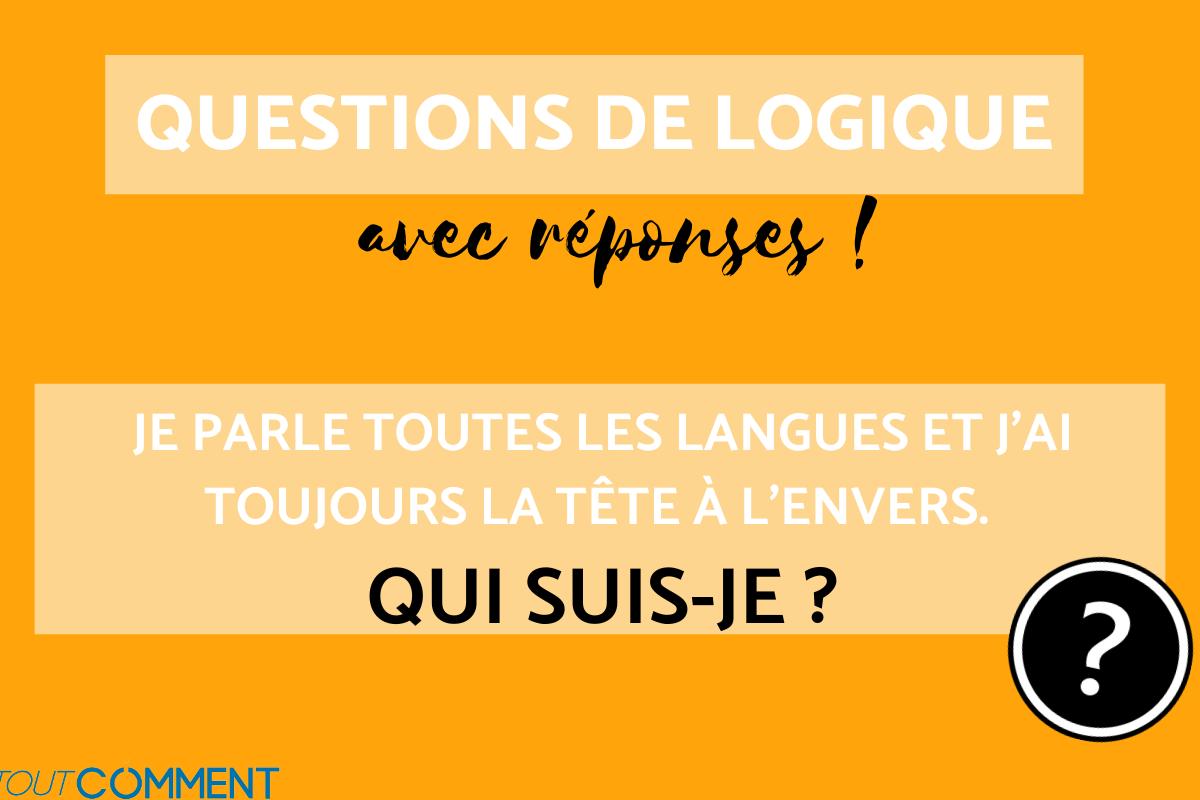 +70 questions de logique avec réponses FACILES ET DIFFICILES