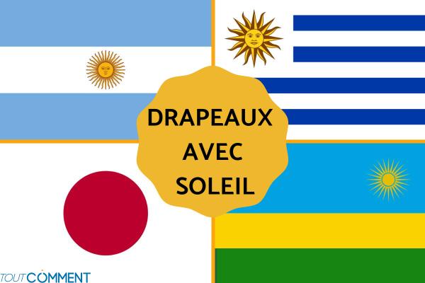 Drapeaux avec un soleil