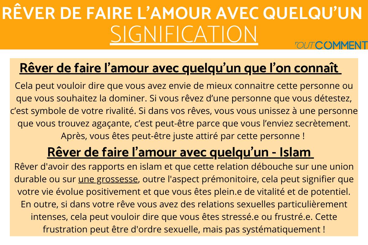 Rêver de faire l'amour avec quelqu'un - Signification des rêves