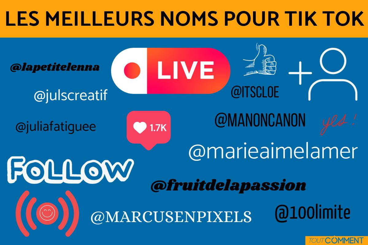 Les meilleurs noms pour Tik Tok