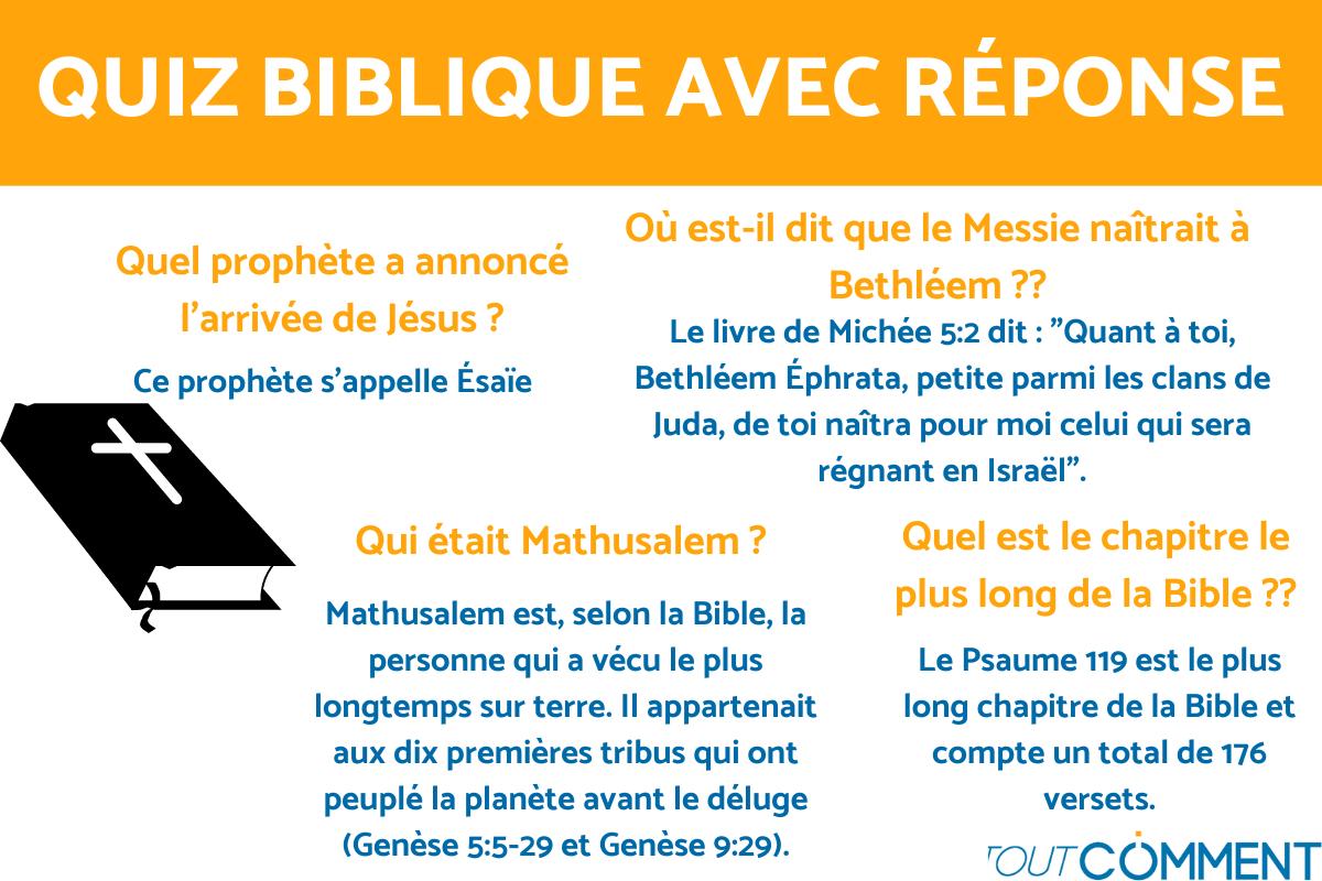 Quiz biblique - top 100 des meilleures questions avec réponses