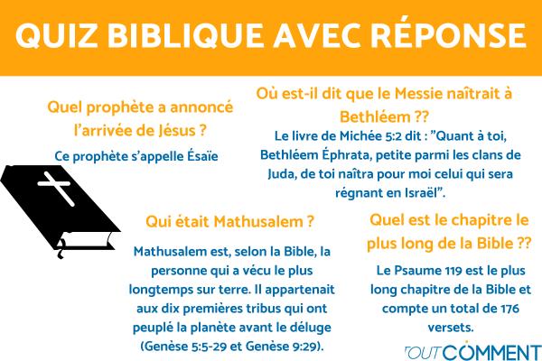 Quiz biblique - top 100 des meilleures questions avec réponses