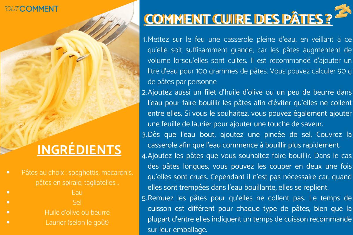 Comment faire cuire des pâtes ? Tout sur la CUISSON des pâtes et les GRAMMES de pâtes par personne