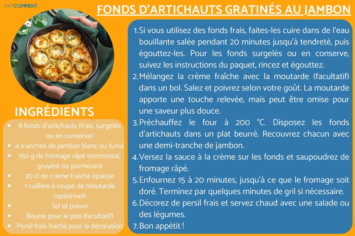 Fonds d'artichauts gratinés au jambon