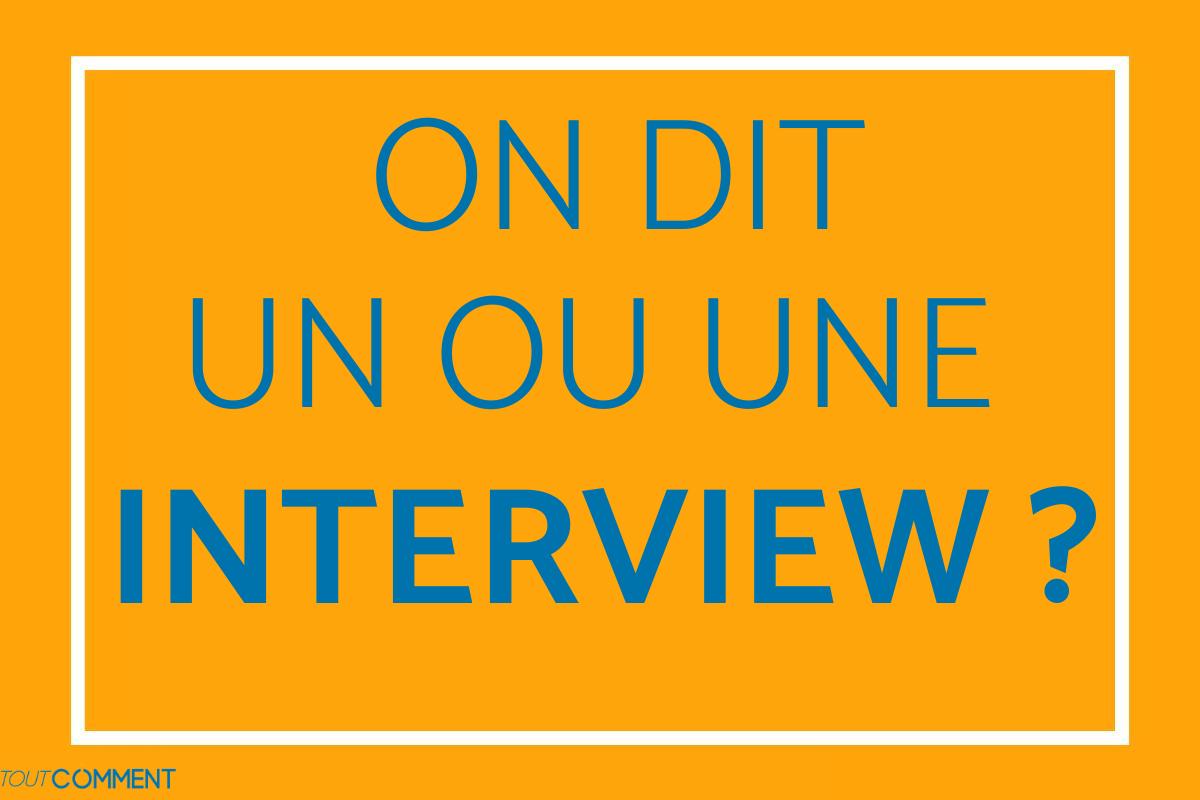 On dit un ou une interview