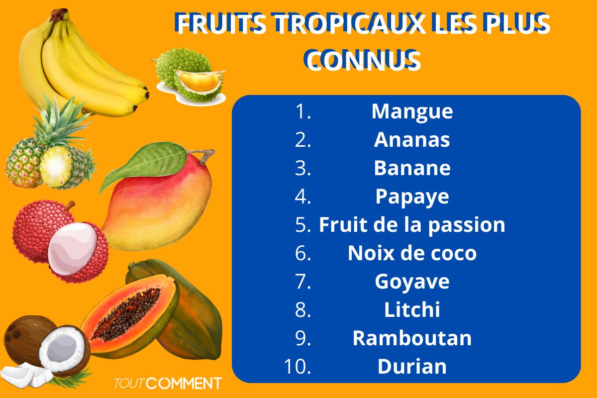 Fruits tropicaux les plus connus