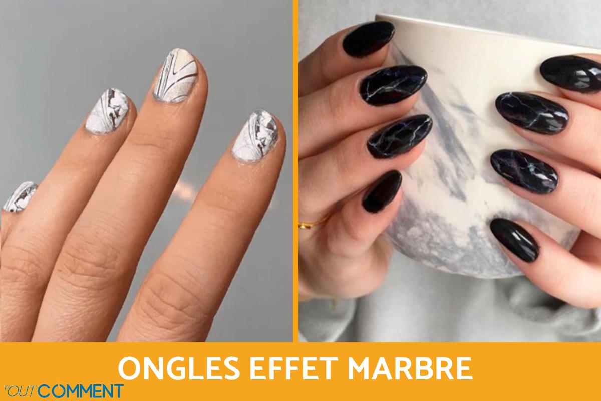 Ongles effet marbre
