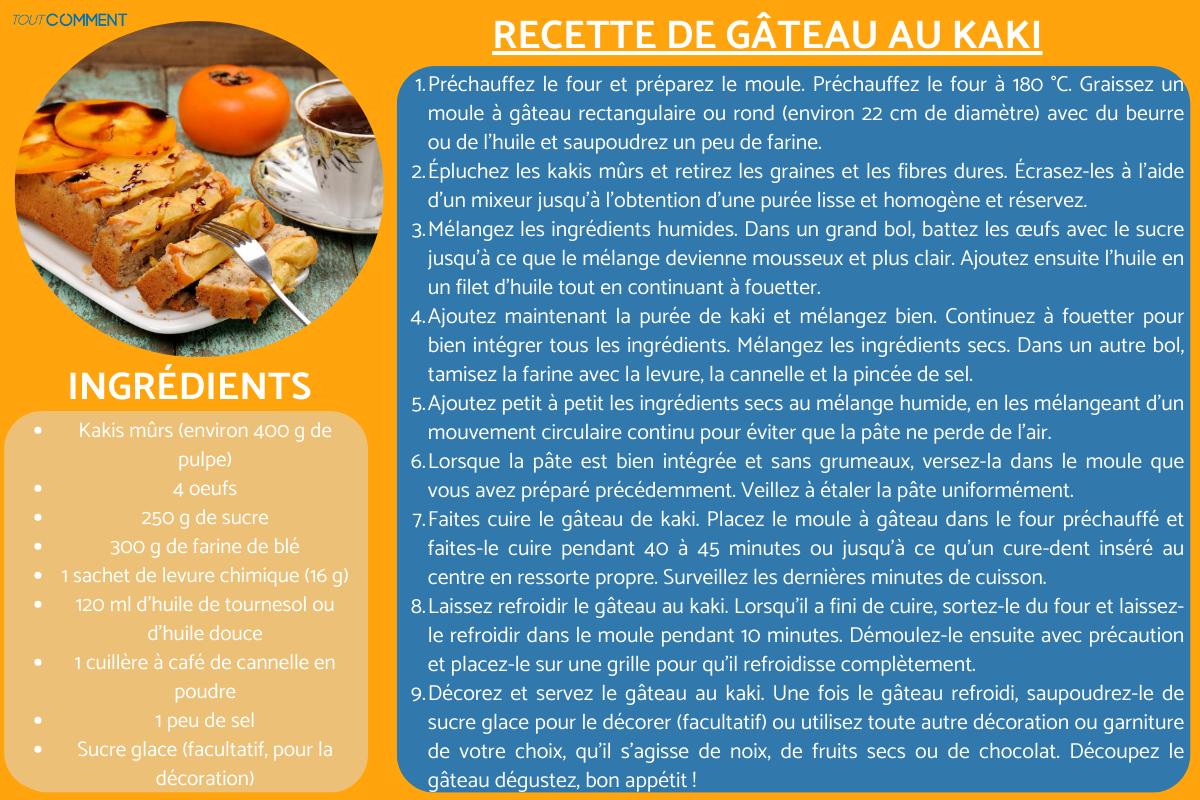 Recette de gâteau au kaki