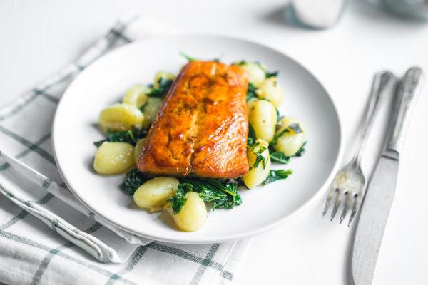 Accompagnements pour des gnocchis - Gnocchis avec du saumon à la plancha