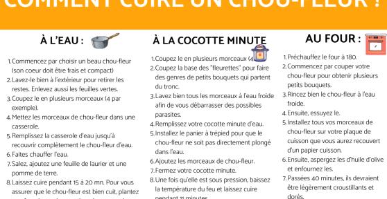 Comment faire cuire le chou-fleur