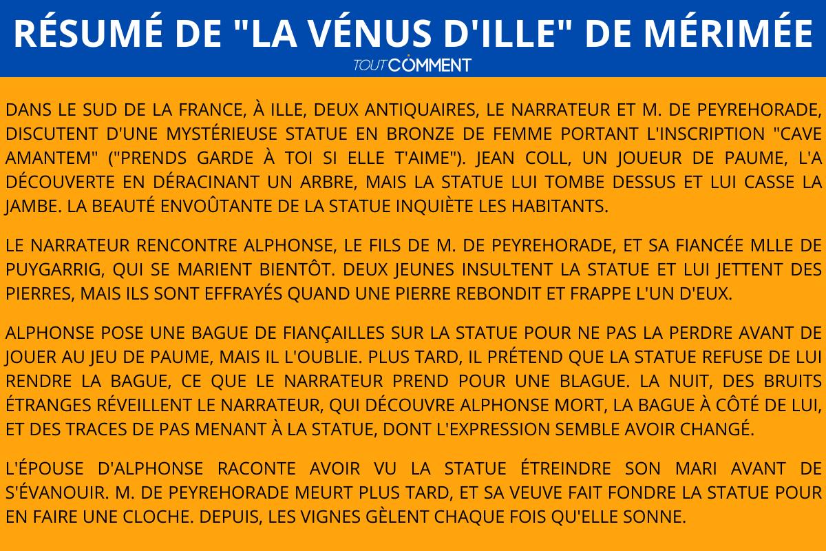 Résumé de "La Vénus d'Ille" de Prosper Mérimée