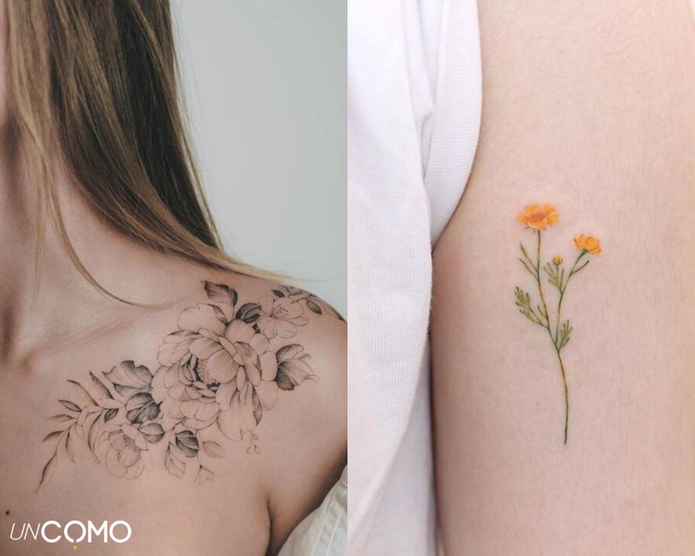 Tatouage floral – L'art botanique sur la peau - Studio Pixel, image size:1000x800