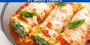 Recette de cannelloni, ricotta, épinards et sauce tomate