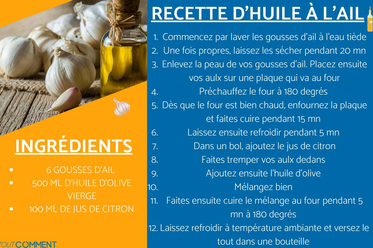 Recette d'huile à l'ail