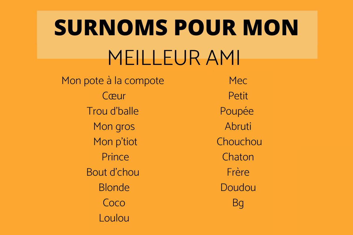 Surnoms pour sa meilleure amie ou ami Aussi ORIGINAUX que JOLIS