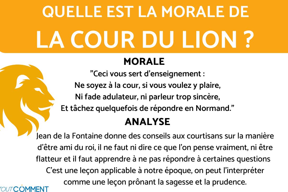 Quelle est la morale de la fable La cour du lion - Jean de la Fontaine