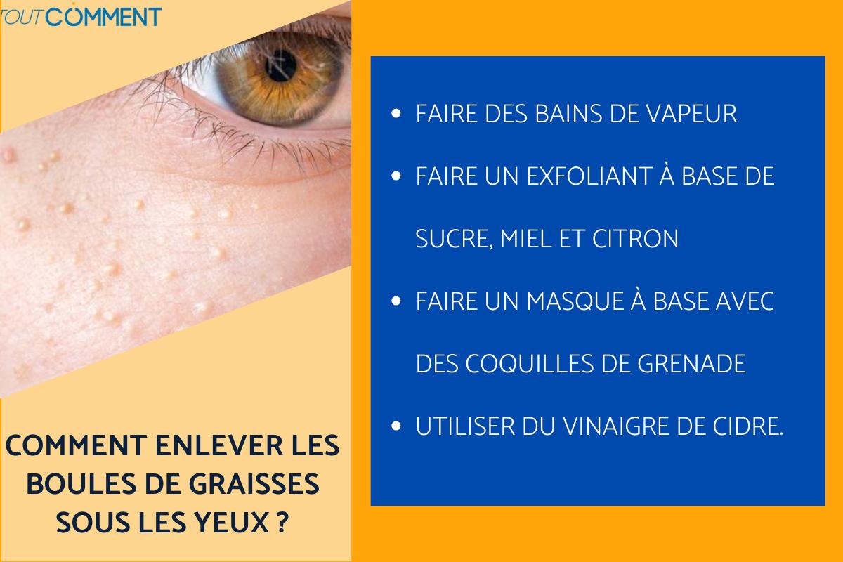 Comment ENLEVER les BOULES de GRAISSES sous les YEUX