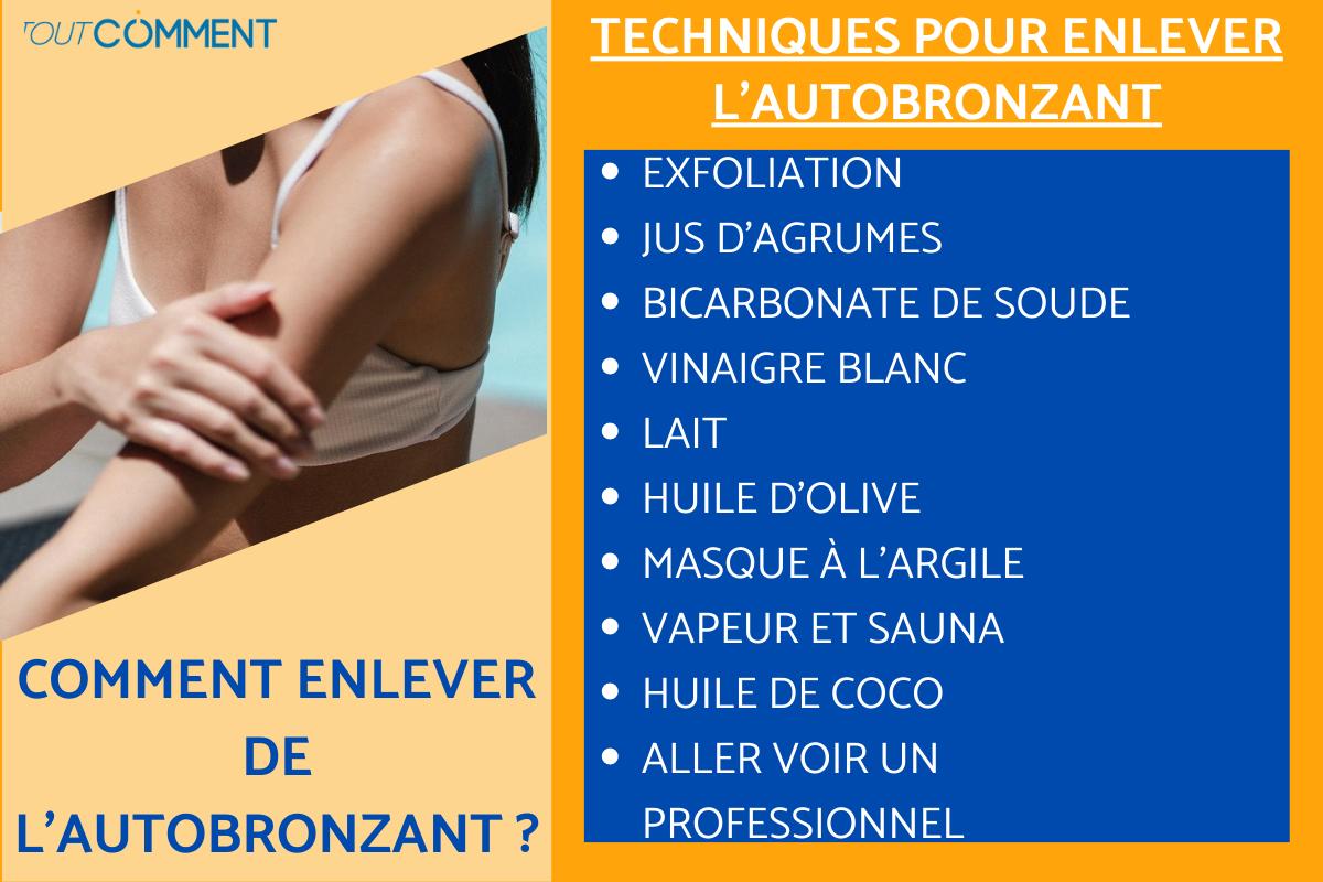 Comment enlever de l'autobronzant