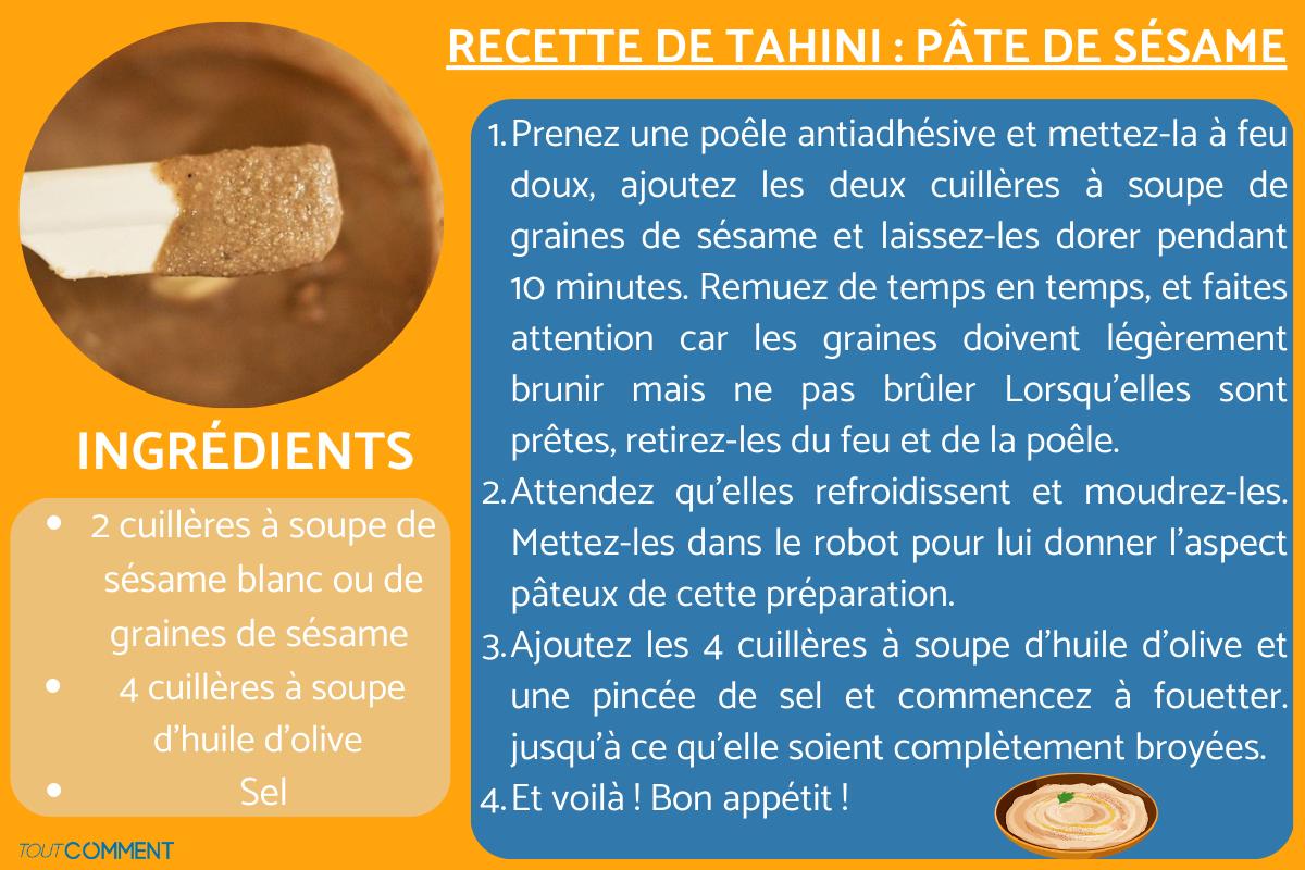 Recette de tahini : pâte de sésame