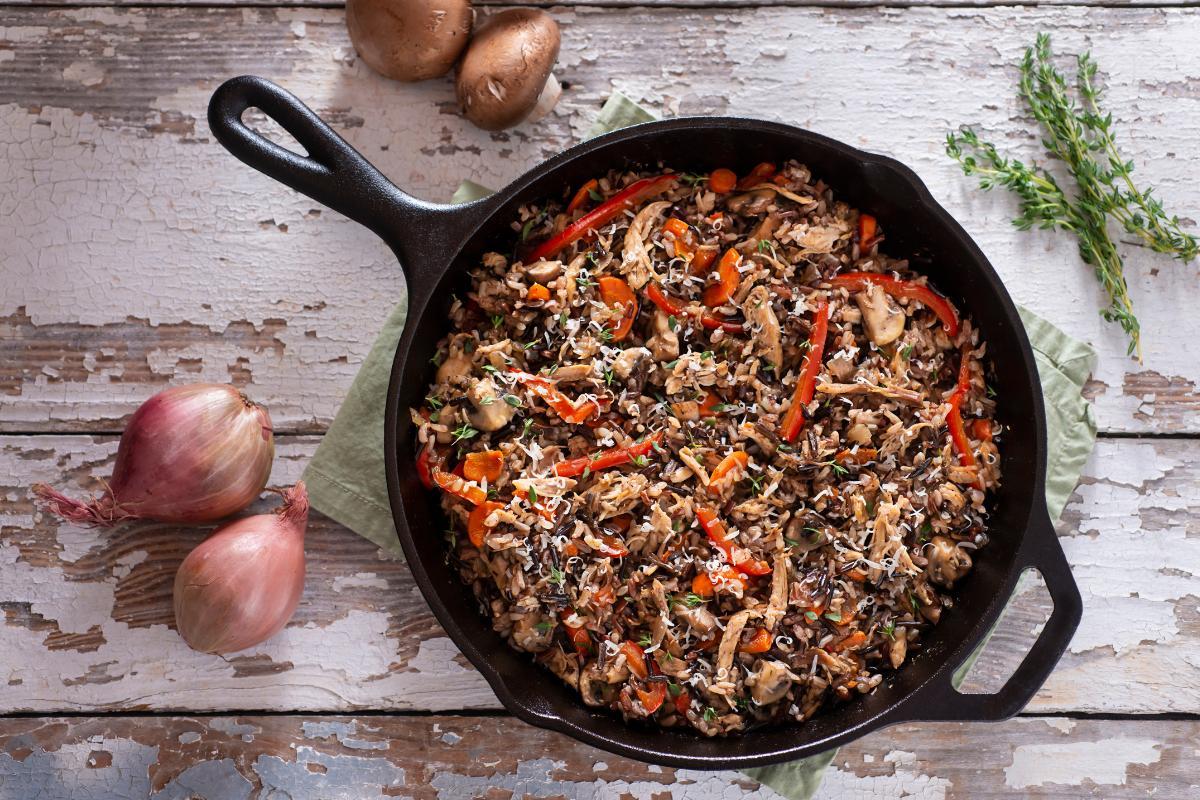 Riz aux champignons et à la crème