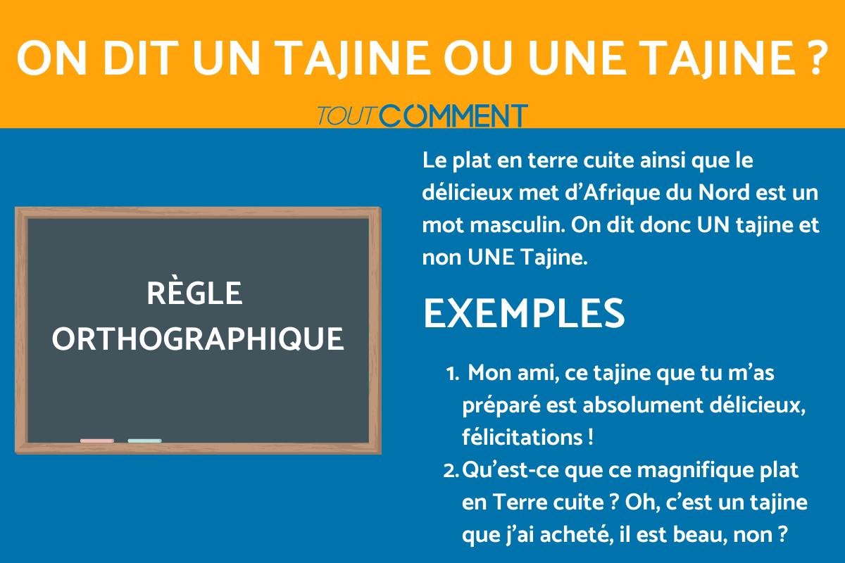 On dit un ou une tajine