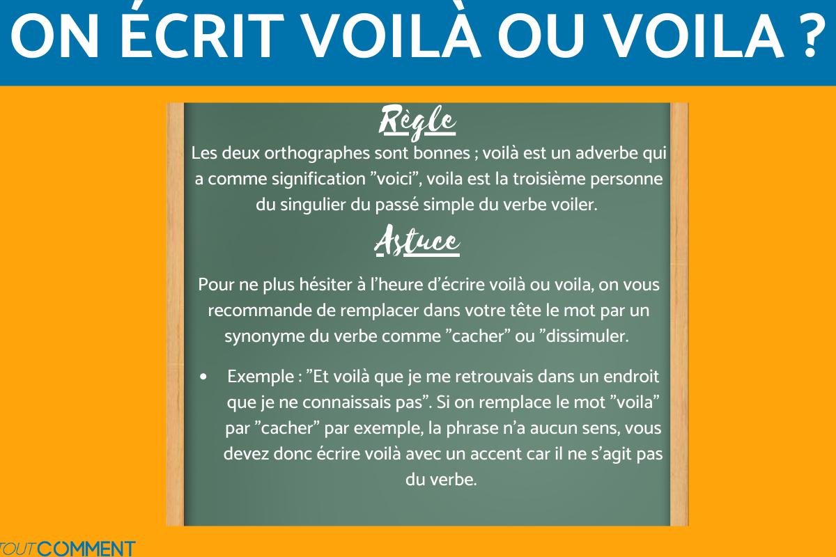 On écrit voila ou voilà