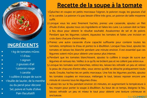 Recette de la soupe à la tomate