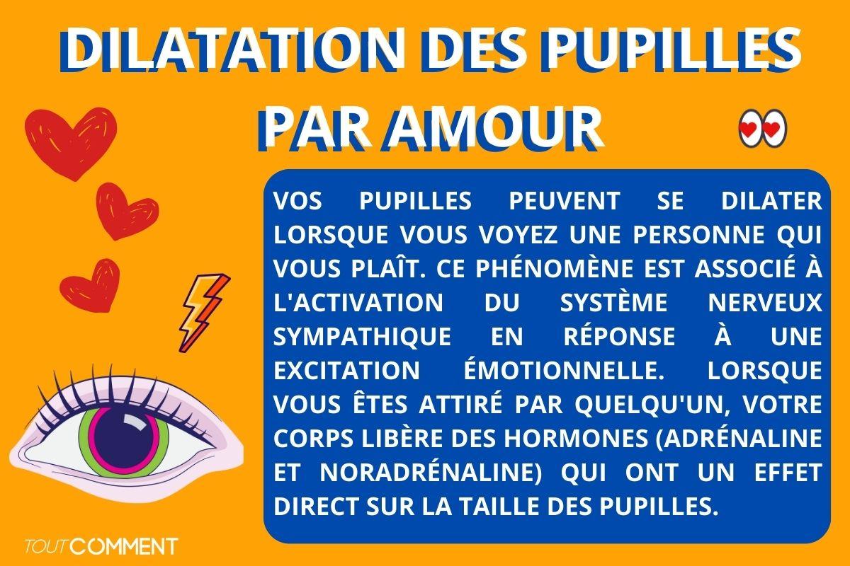 Dilatation des pupilles par amour