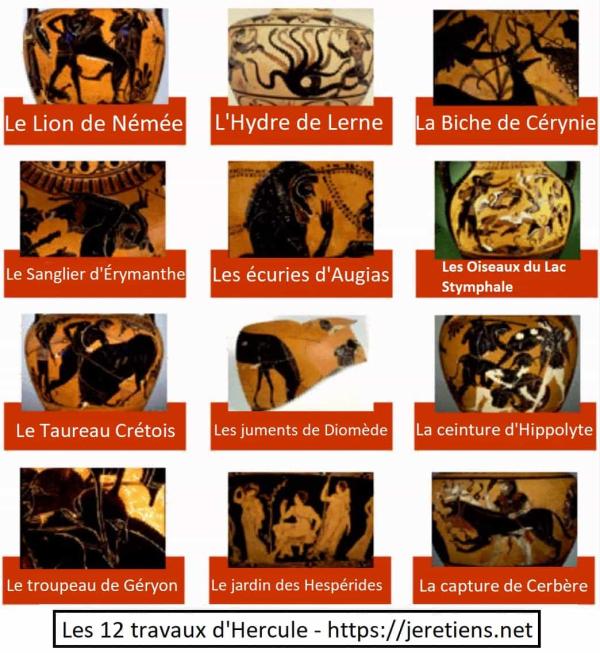 Quels sont les 12 travaux d'Hercule