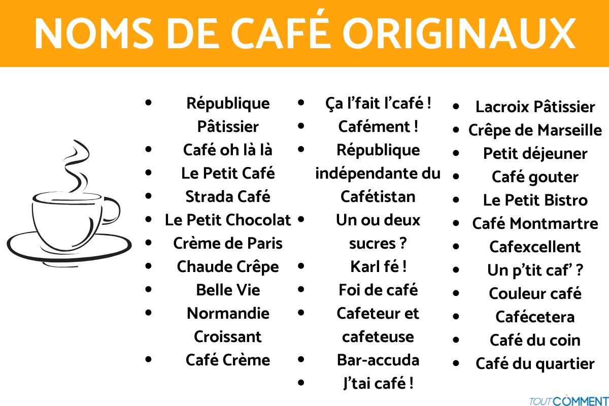 + de 145 NOMS de CAFÉS Les MEILLEURES IDÉES, originaux et rigolos
