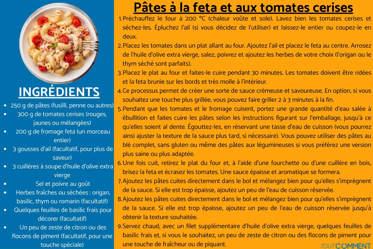 Pâtes à la feta et aux tomates cerises