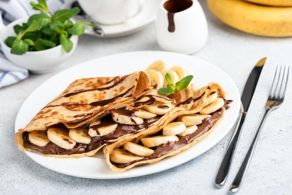 Desserts de Saint-Valentin - Crêpes au Nutella et à la banane : sucrées et rafraîchissantes