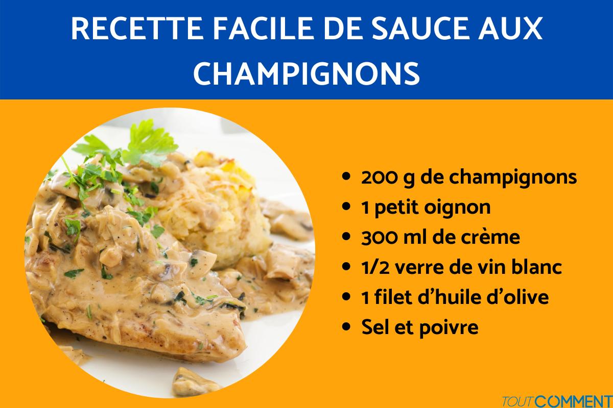 Recette facile de sauce aux champignons