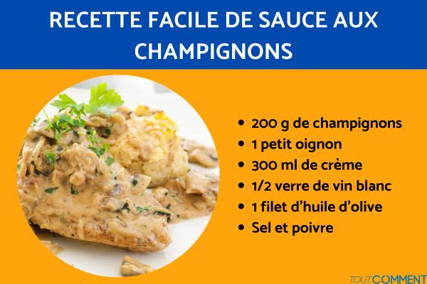 Recette facile de sauce aux champignons