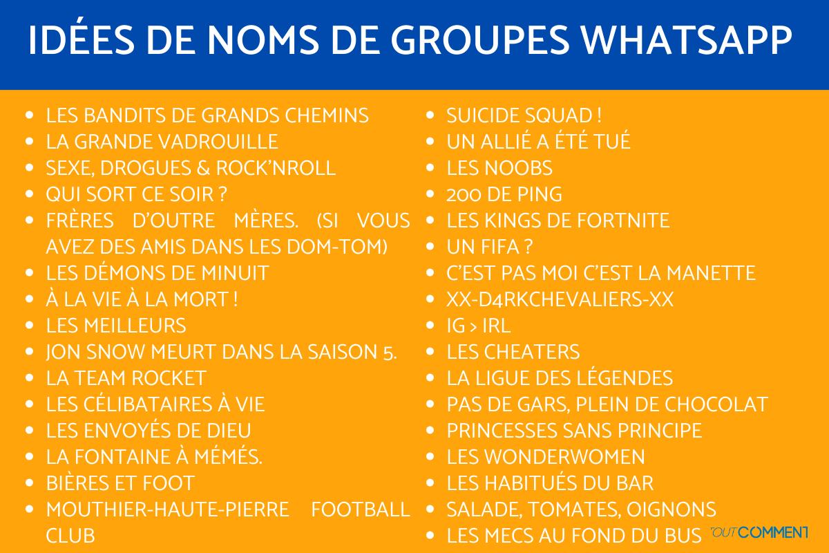 Noms de groupe Whatsapp + de 250 idées de NOMS